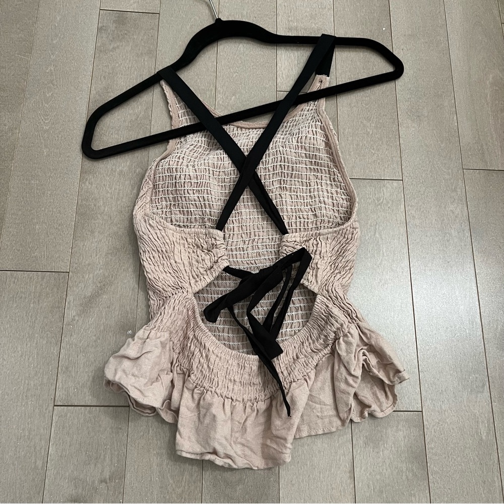Open back ruched top